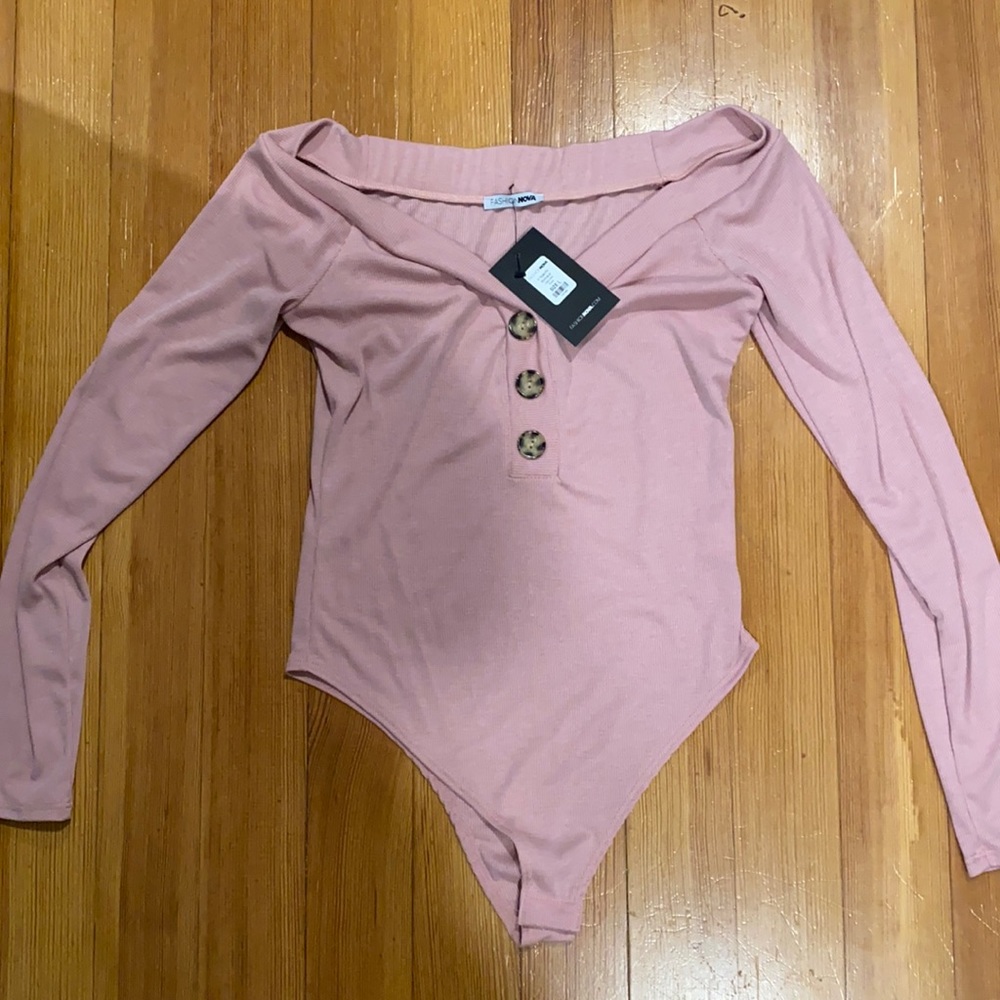 Pink Fashion Nova bodysuit